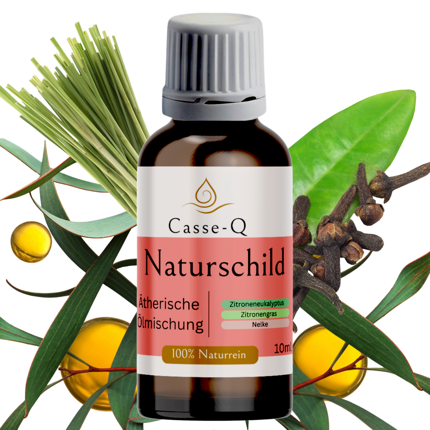 Ätherische Ölmischung Zitroneneukalyptus Zitronengras Nelke, 100 Prozent Naturrein