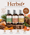 Herbst-Set mit Zirbelkiefer-, Fichtennadel- und Zedernholzöl von Casse-Q