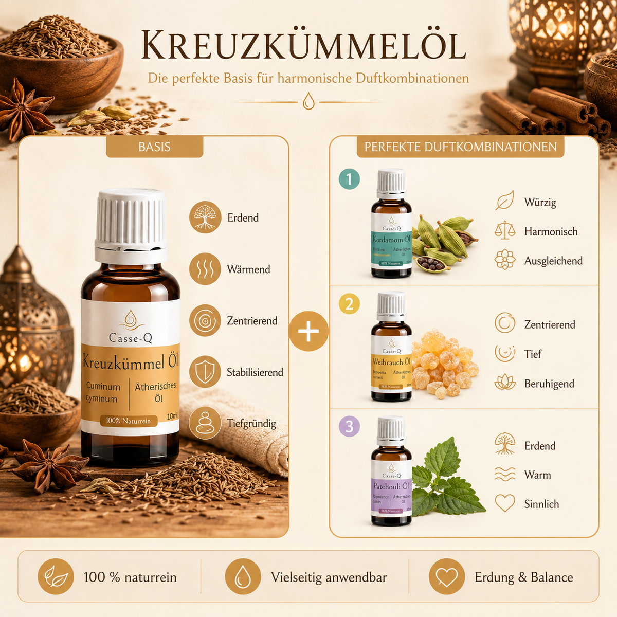 Kreuzkümmelöl von Casse-Q – passende Duftkombinationen
