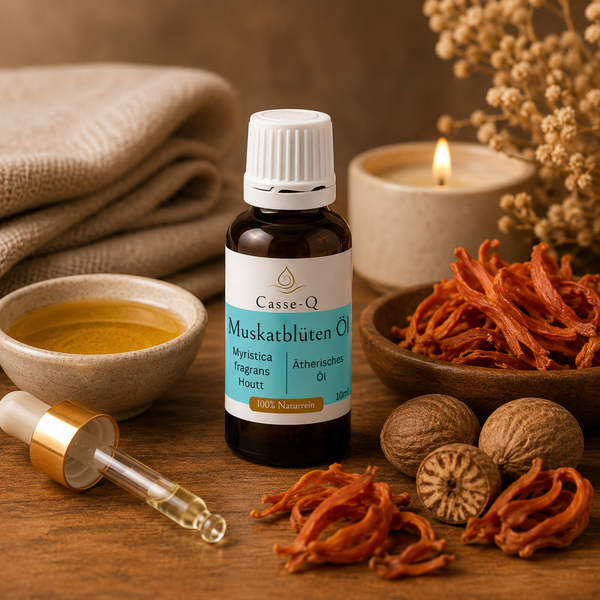 Muskatblütenöl von Casse-Q – stimmungsvolle Wellness-Anwendung