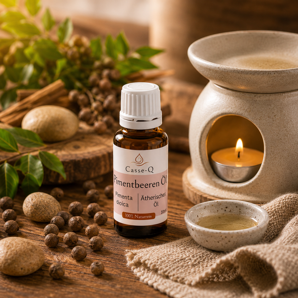 Pimentbeerenöl von Casse-Q – stimmungsvolle Wellness-Anwendung