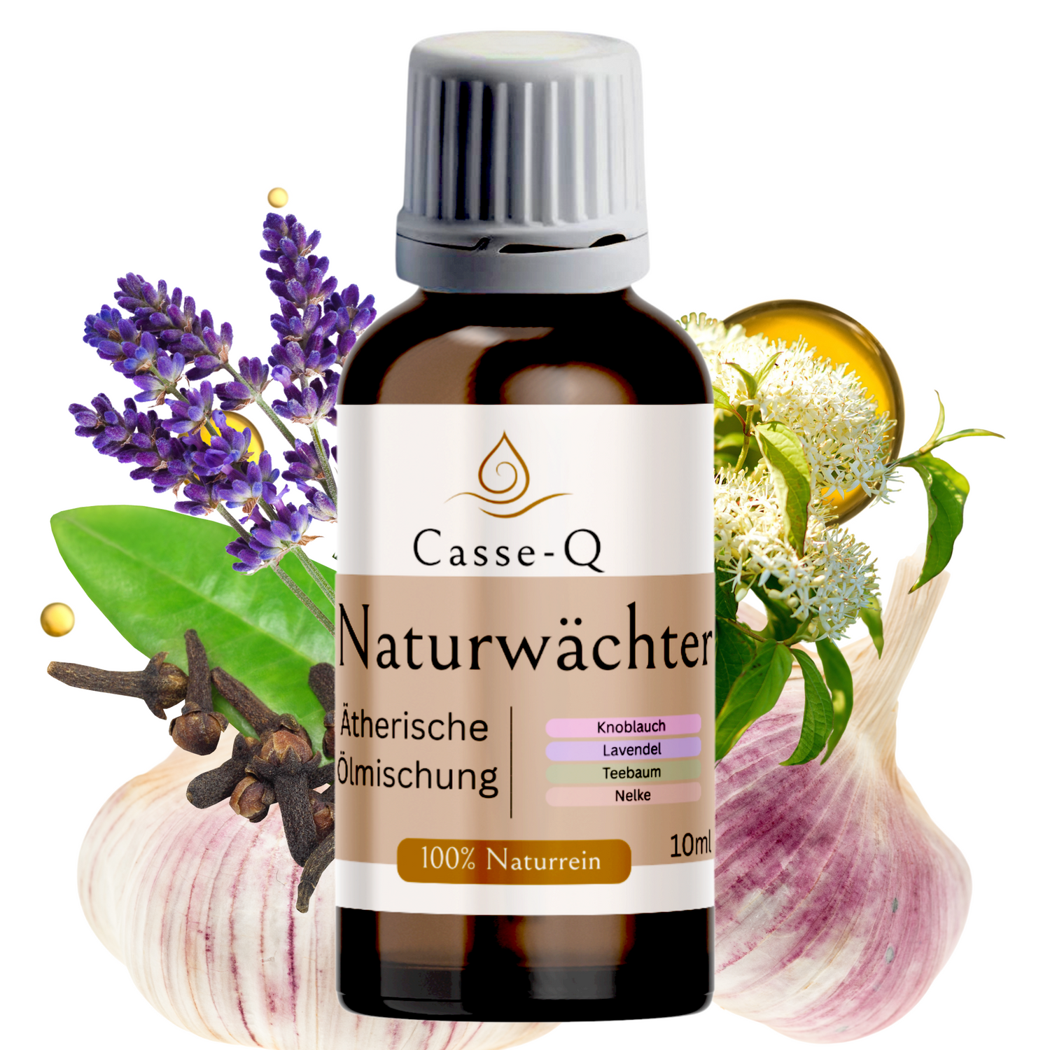 Ätherische Ölmischung Knoblauch Lavendel Nelke Teebaum, 100 Prozent Naturrein