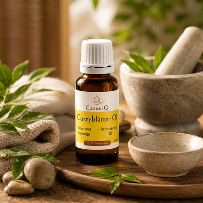 Curryblätteröl von Casse-Q – stimmungsvolle Wellness-Anwendung