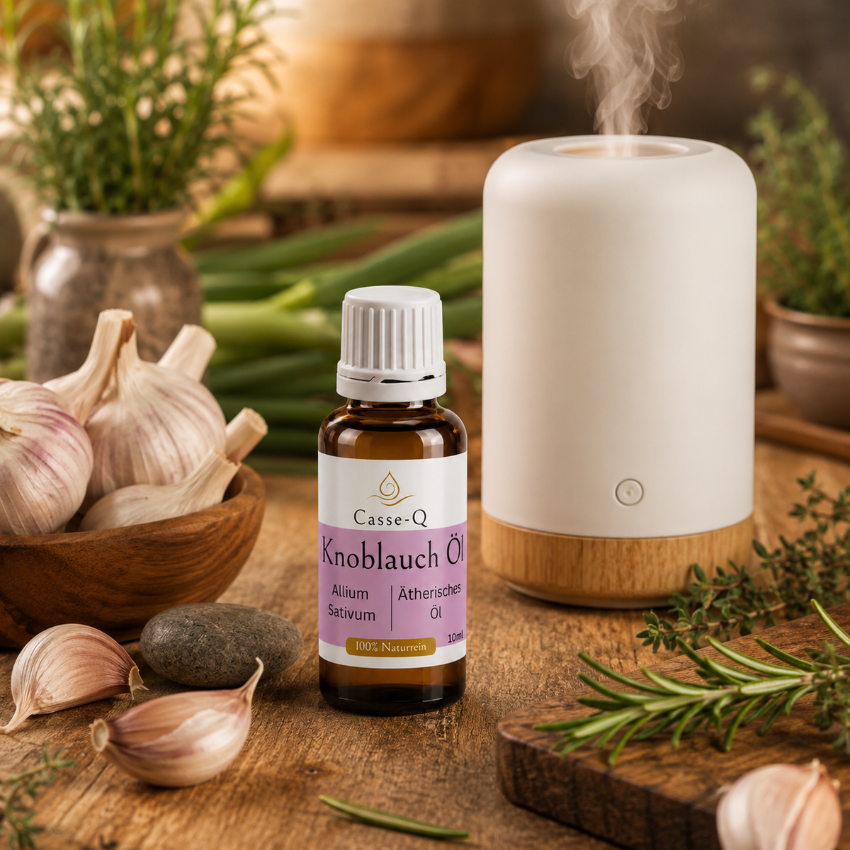 Knoblauchöl von Casse-Q – Anwendung im Aroma-Diffuser