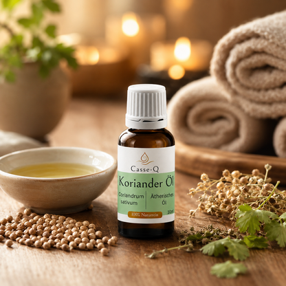 Koriandersamenöl von Casse-Q – stimmungsvolle Wellness-Anwendung