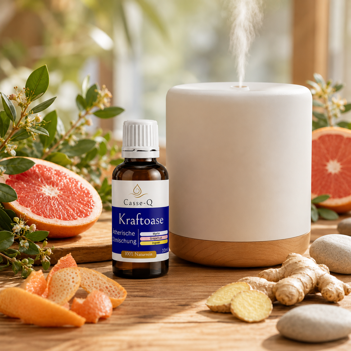 Kraftoase Ölmischung von Casse-Q – Anwendung im Aroma-Diffuser