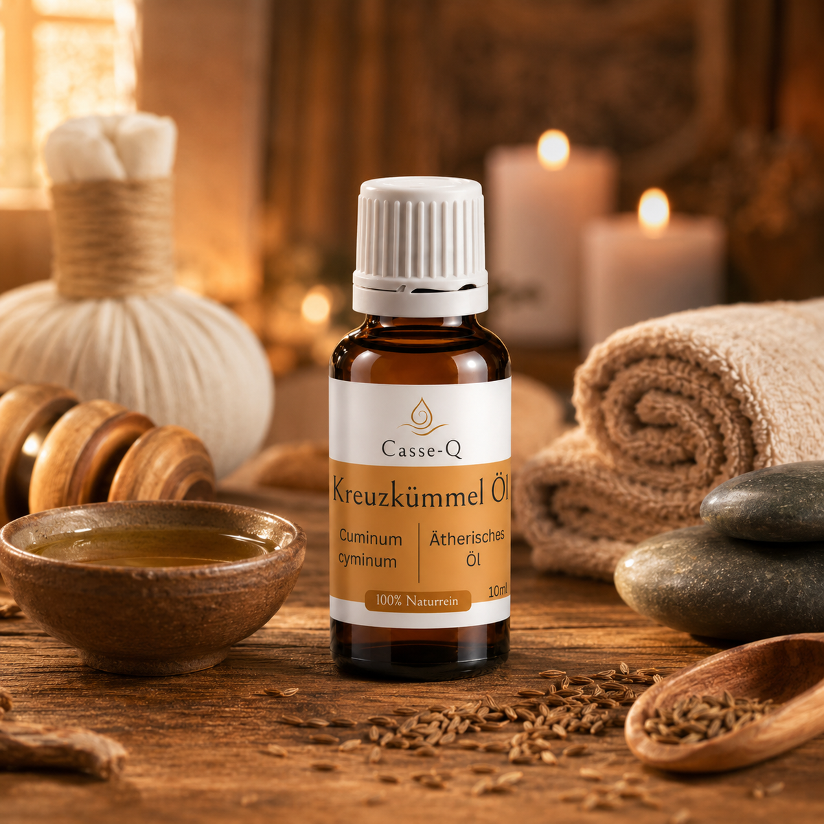 Kreuzkümmelöl von Casse-Q – stimmungsvolle Wellness-Anwendung