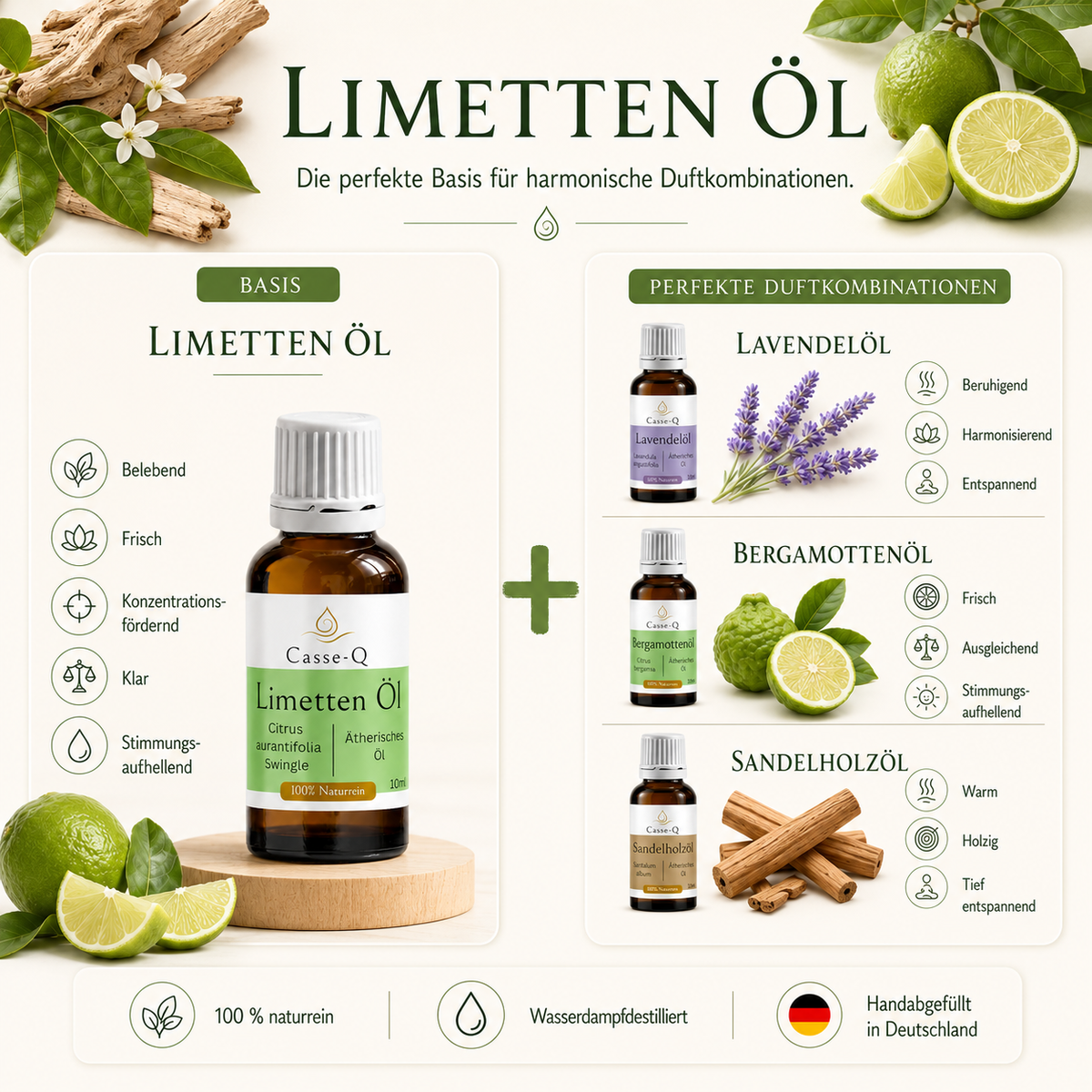 Limettenöl von Casse-Q – passende Duftkombinationen