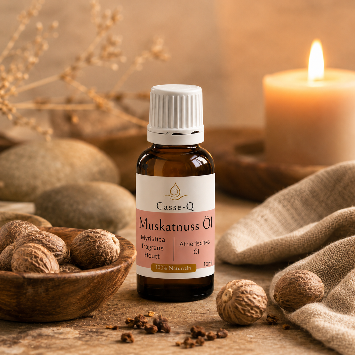 Muskatnussöl von Casse-Q – stimmungsvolle Wellness-Anwendung