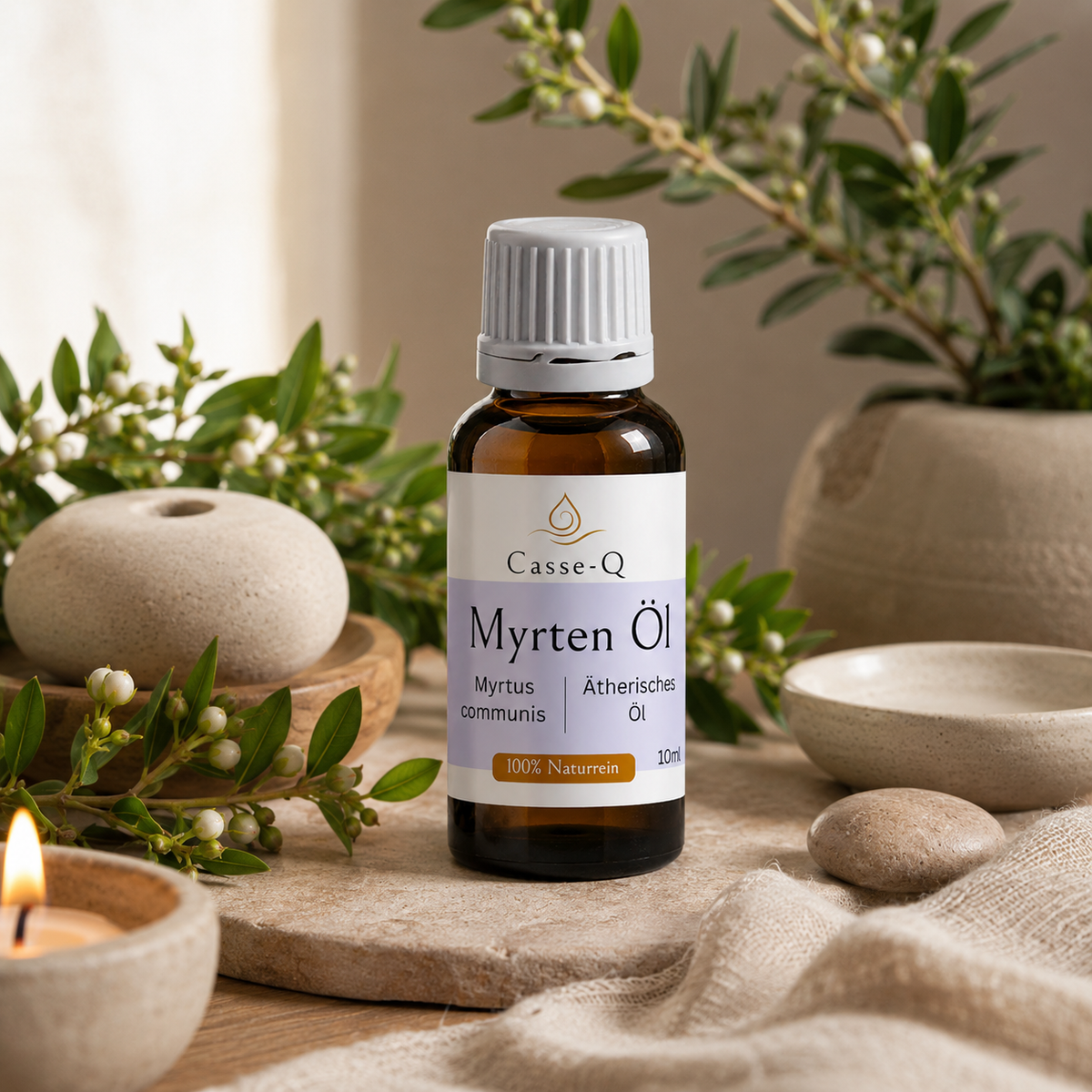 Myrtenöl von Casse-Q – stimmungsvolle Wellness-Anwendung