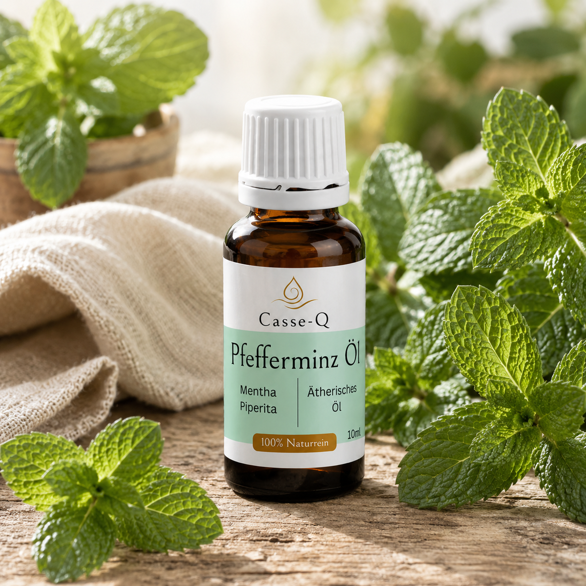 Pfefferminzöl von Casse-Q – stimmungsvolle Wellness-Anwendung