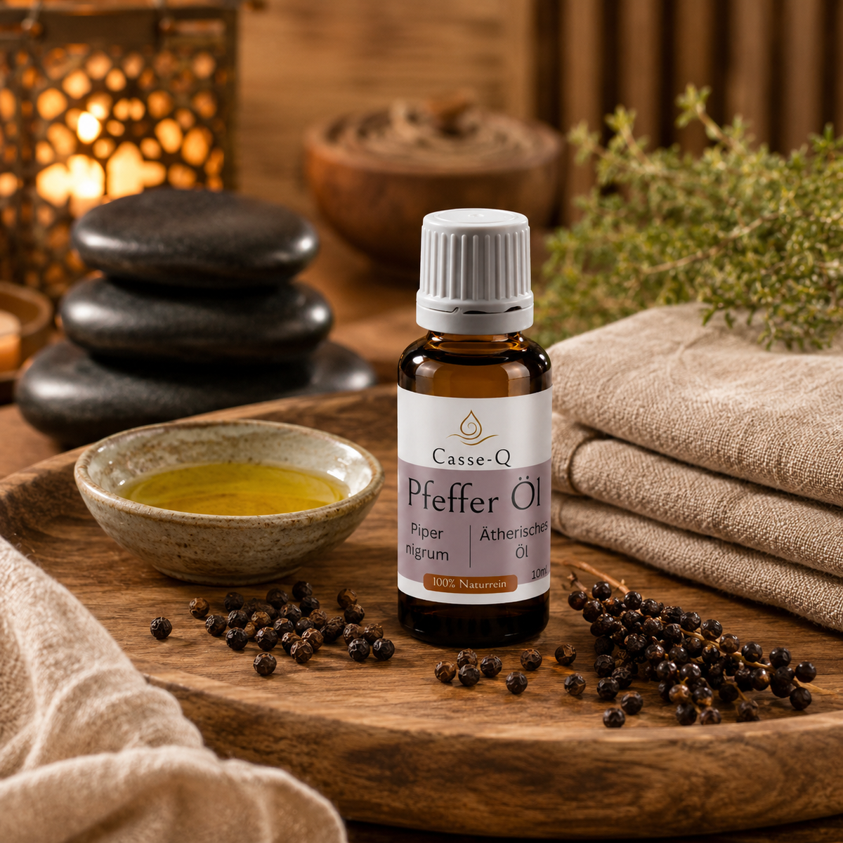 Pfefferöl von Casse-Q – stimmungsvolle Wellness-Anwendung
