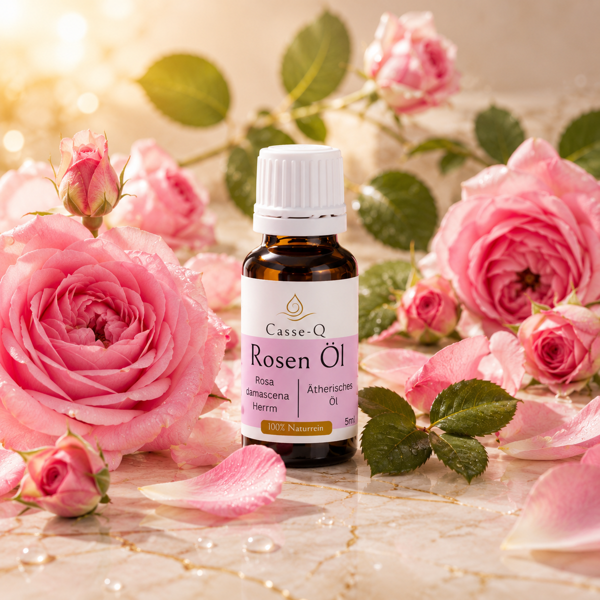 Rosenöl von Casse-Q – stimmungsvolle Wellness-Anwendung
