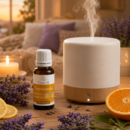 Sonnenruhe Ölmischung von Casse-Q – Anwendung im Aroma-Diffuser