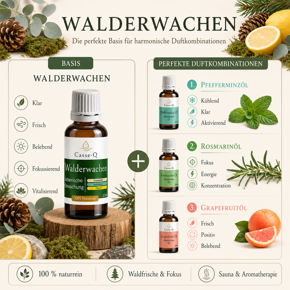 Walderwachen Ölmischung von Casse-Q – passende Duftkombinationen