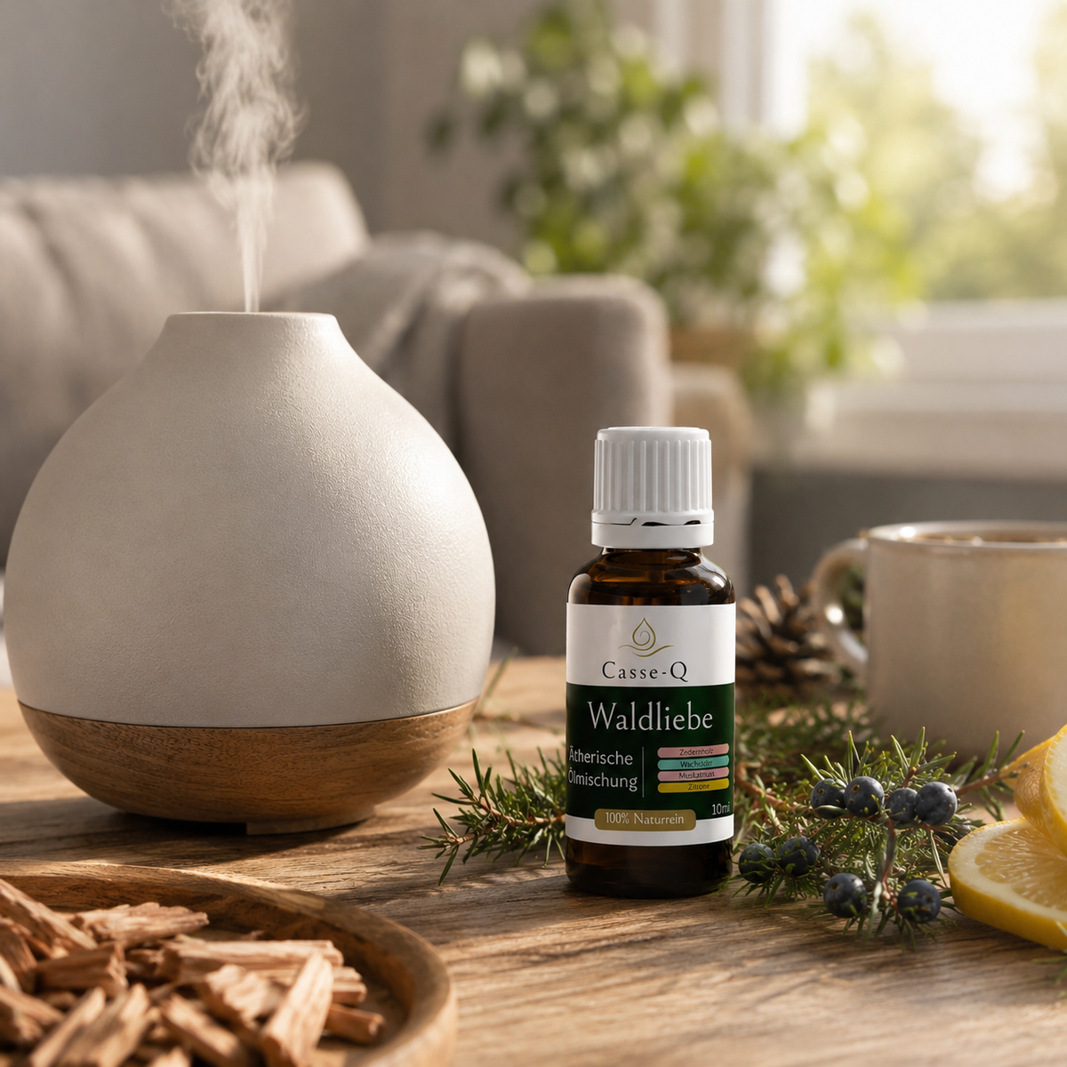 Waldliebe Ölmischung von Casse-Q – Anwendung im Aroma-Diffuser
