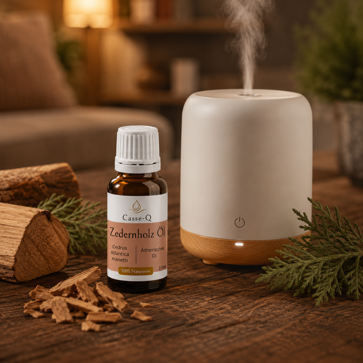 Zedernholzöl Atlas von Casse-Q – Anwendung im Aroma-Diffuser