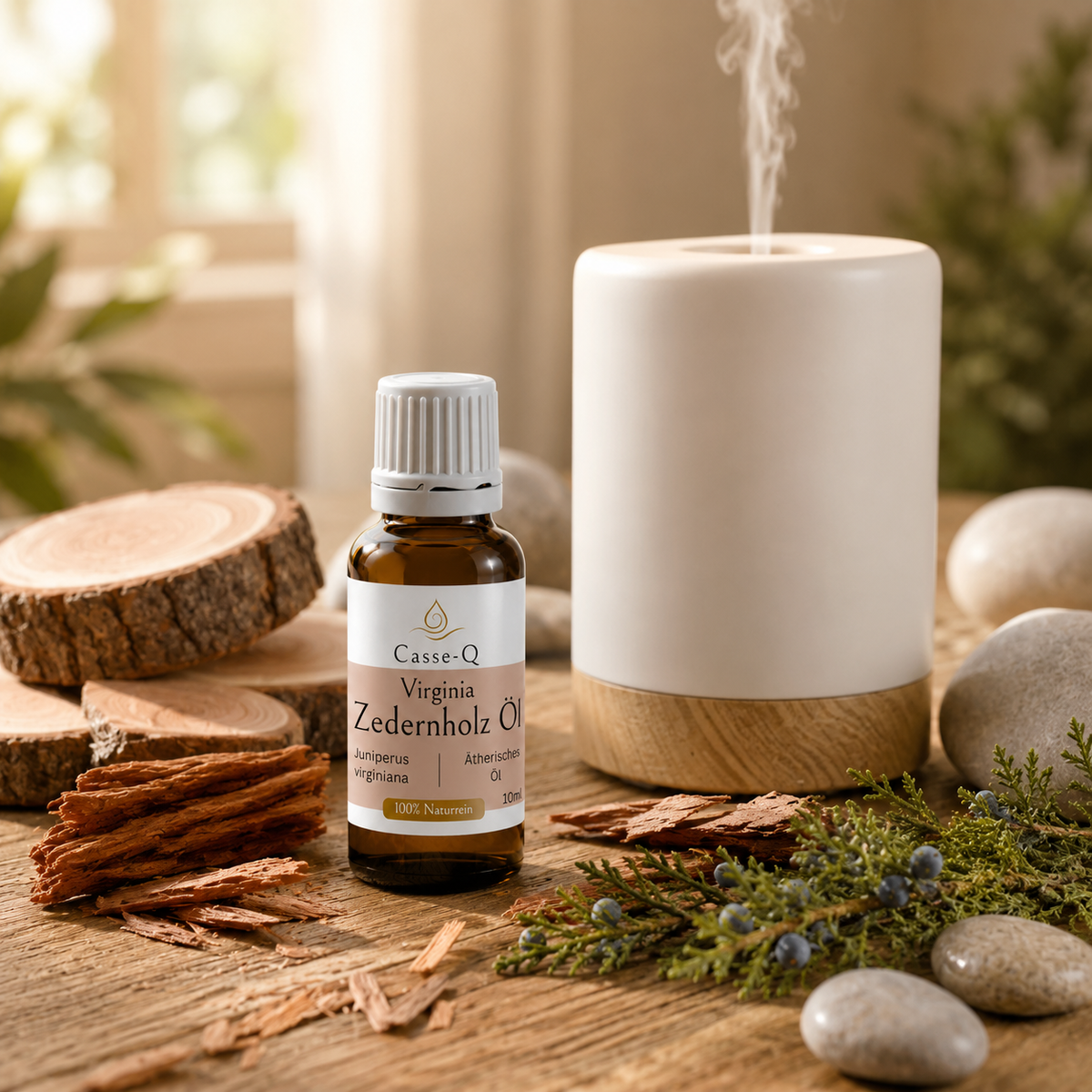 Zedernholzöl Virginia von Casse-Q – Anwendung im Aroma-Diffuser