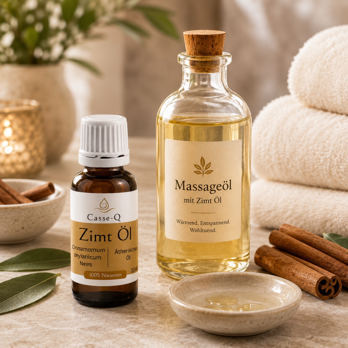Zimtblätteröl von Casse-Q – stimmungsvolle Wellness-Anwendung