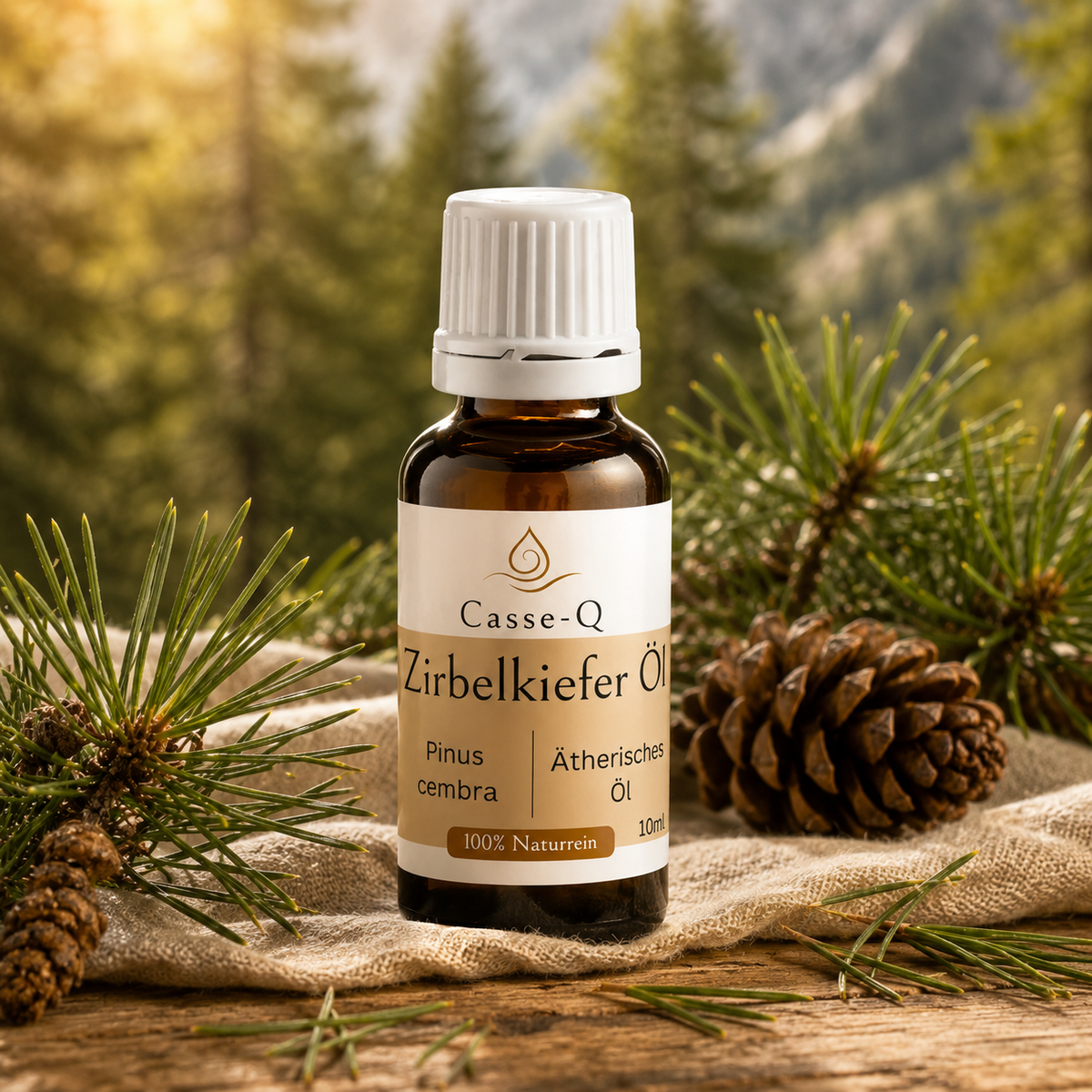 Zirbelkieferöl von Casse-Q – stimmungsvolle Wellness-Anwendung