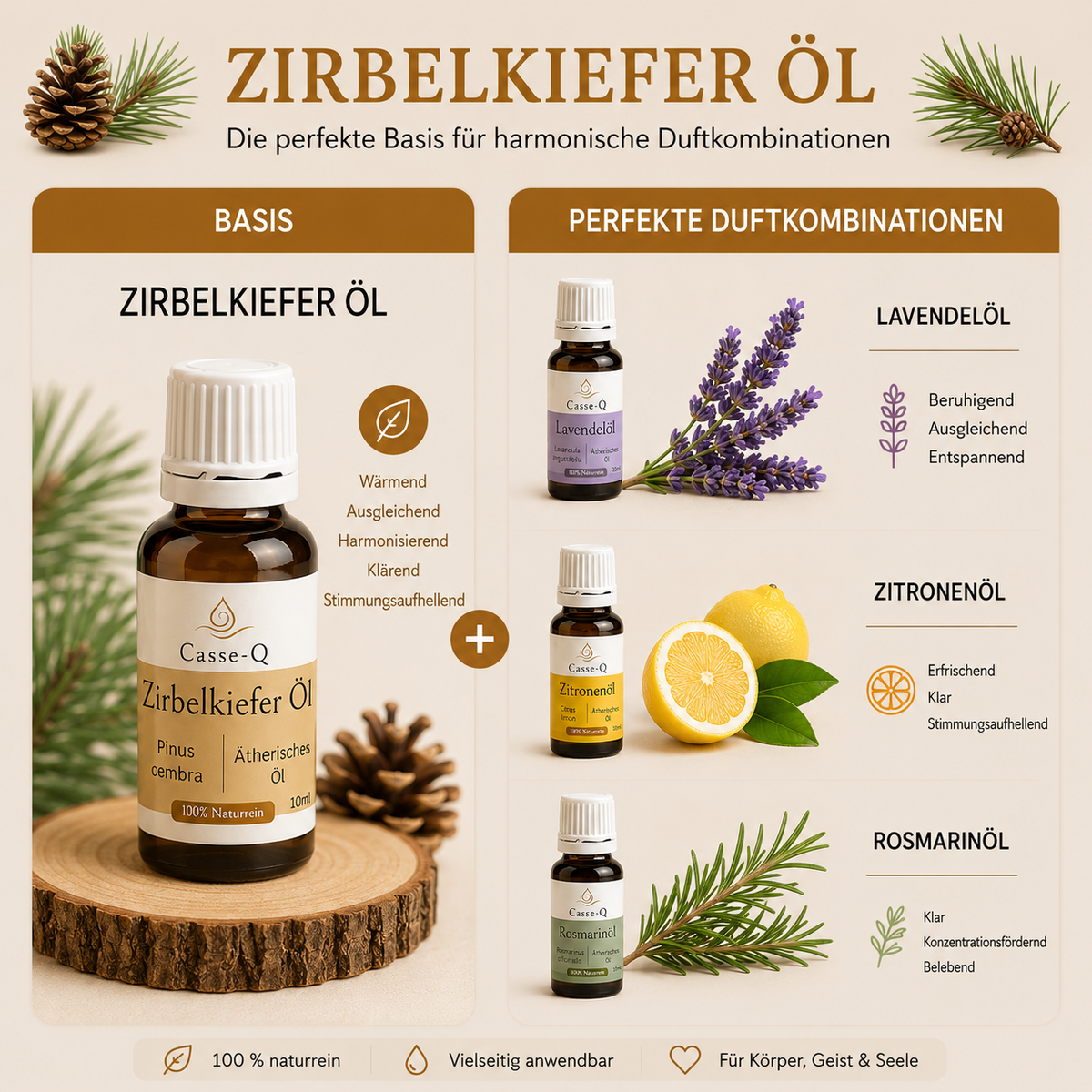 Zirbelkieferöl von Casse-Q – passende Duftkombinationen