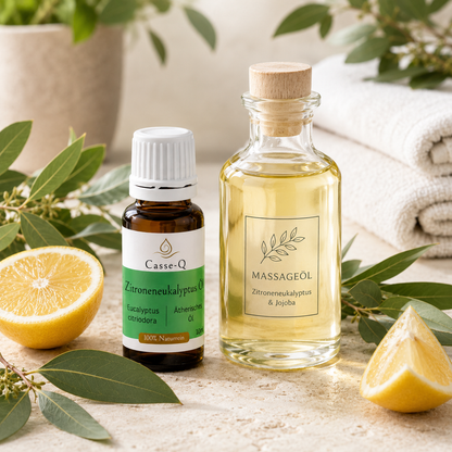 Zitroneneukalyptusöl von Casse-Q – stimmungsvolle Wellness-Anwendung